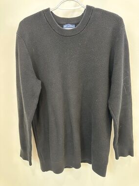 GAP Men's Crewneck Textured Sweater - Black